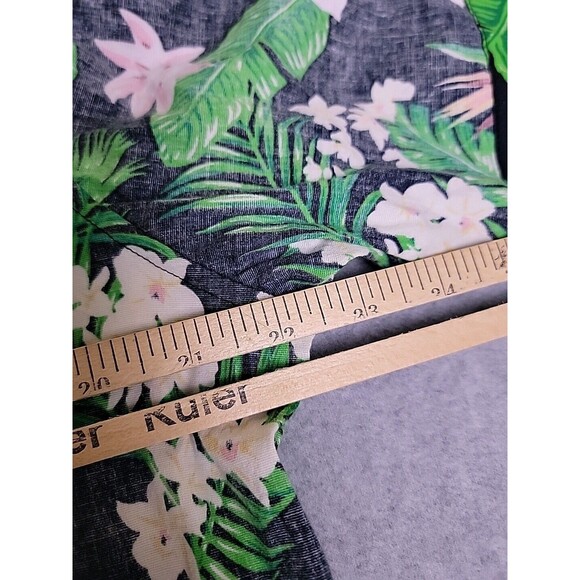 Simply Southern Hawaiian Shirt Mens XL Inside Out Blue Green Floral Stretch Camp - Picture 11 of 13